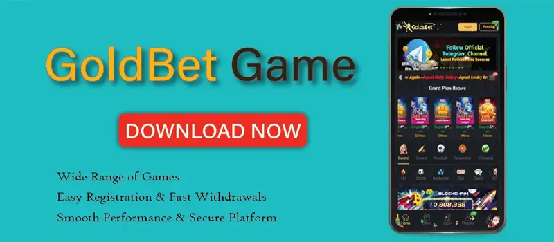 Technical interface view of the Goldbet mobile application on a smartphone, showcasing the live betting module and menu navigation.